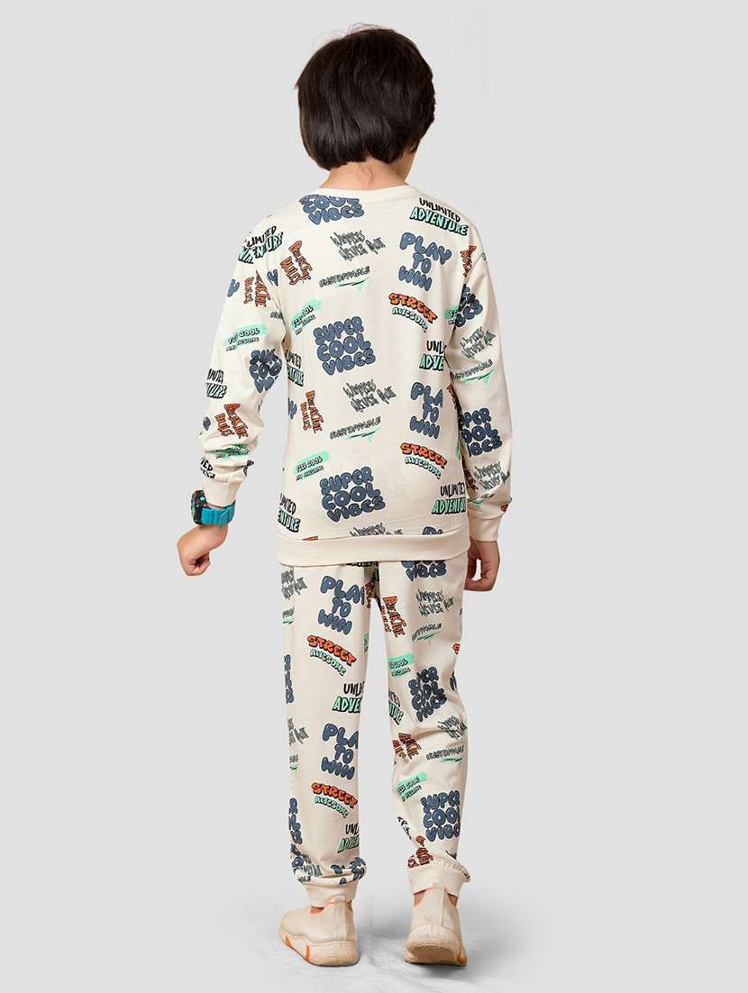 Boys Printed T Shirt & Jogger Full Length Set