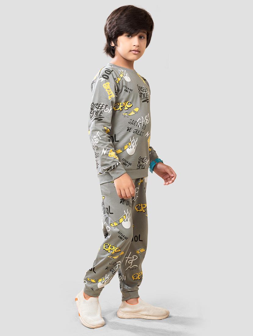 boys printed t-shirt & jogger full length set - 21977246 - Standard Image - 2