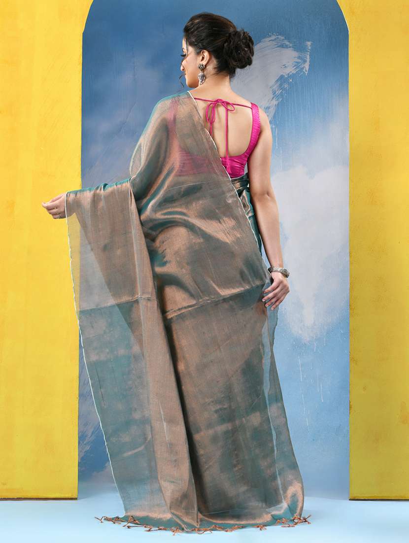 women solid plain saree with blouse - 21977354 -  Standard Image - 2