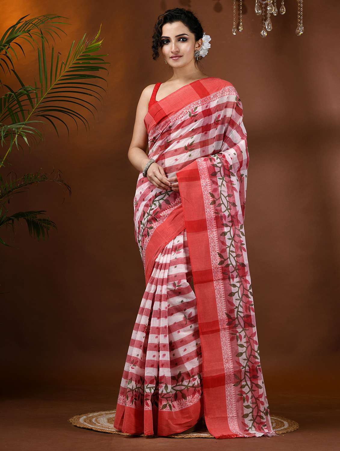 women printed handloom saree