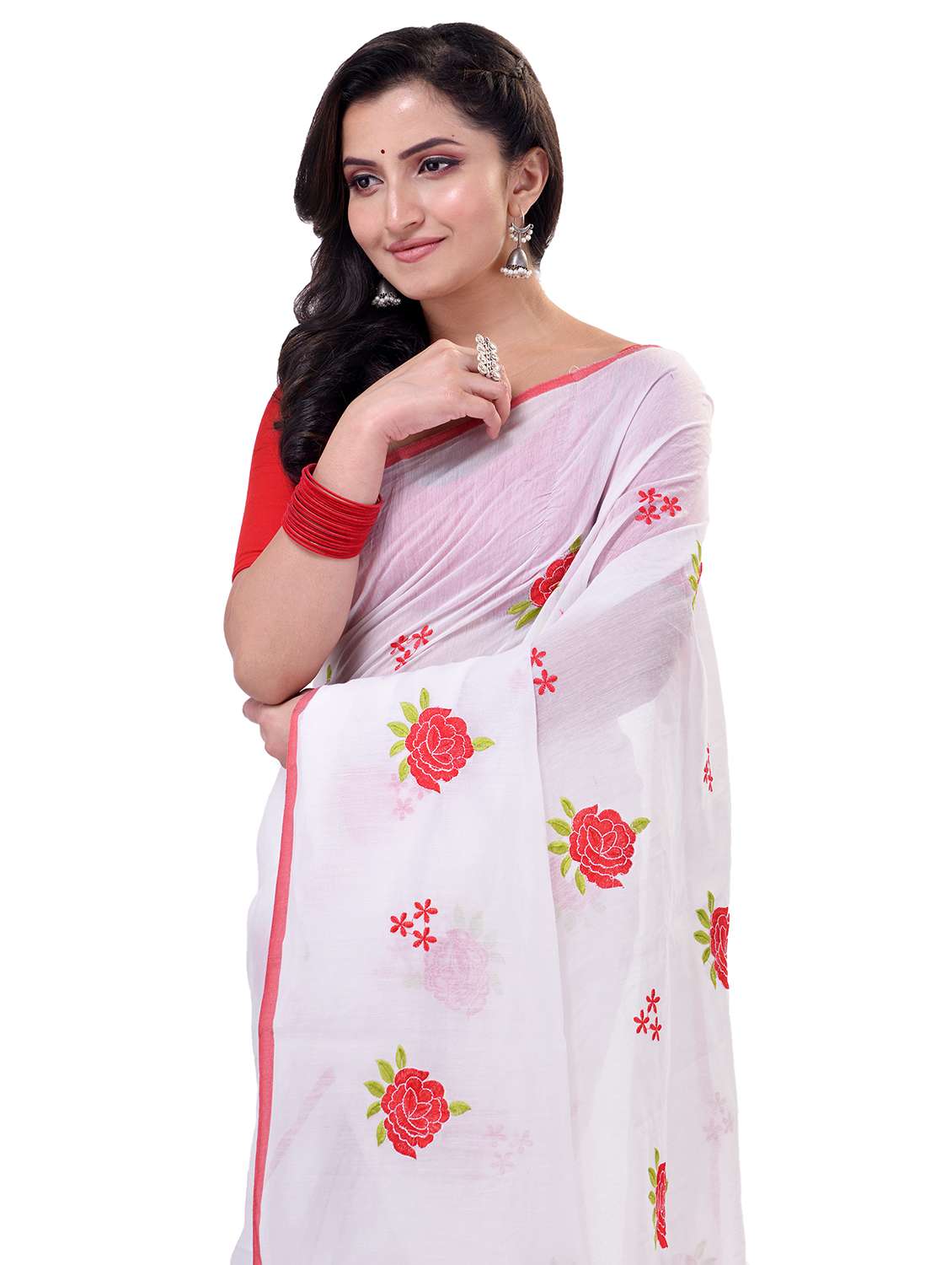 women floral handloom saree with blouse - 21977367 -  Standard Image - 2