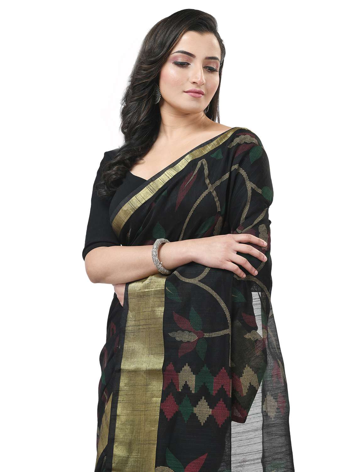 women printed handloom saree with blouse - 21977379 -  Standard Image - 2