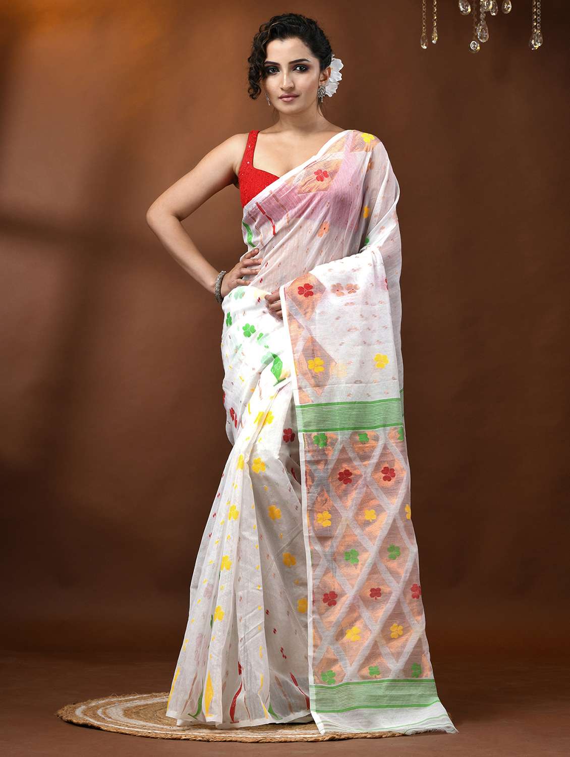 women self design jamdani saree - 21977472 - Zoom Image - 0