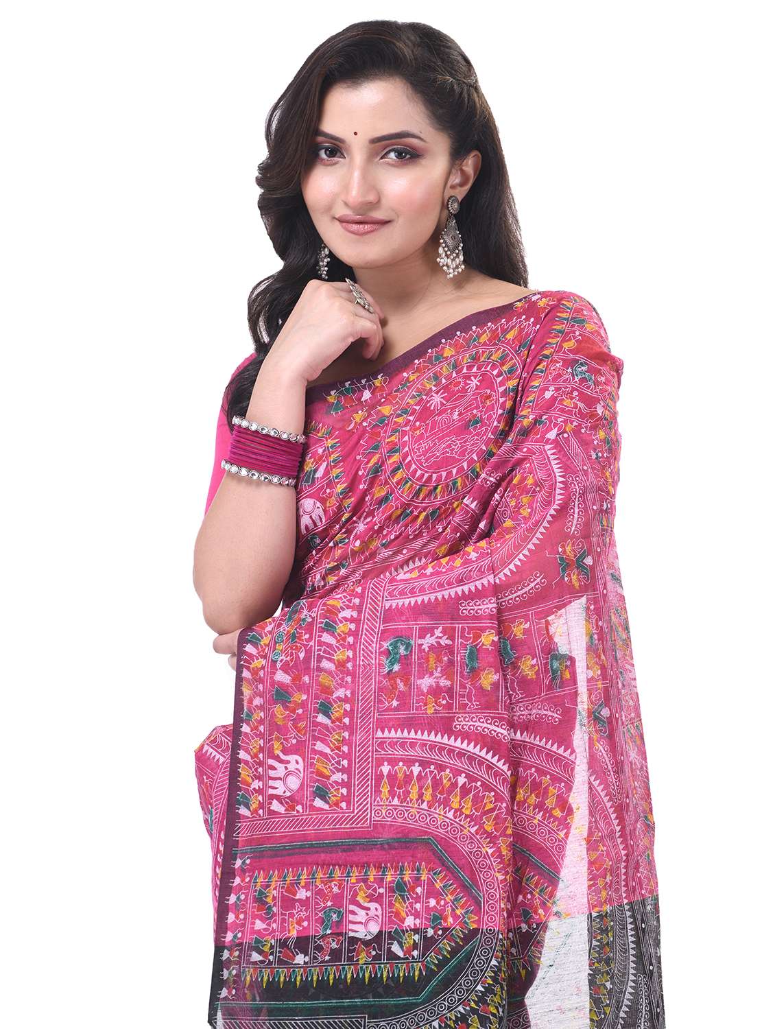 women warli printed saree with blouse - 21977497 -  Standard Image - 2