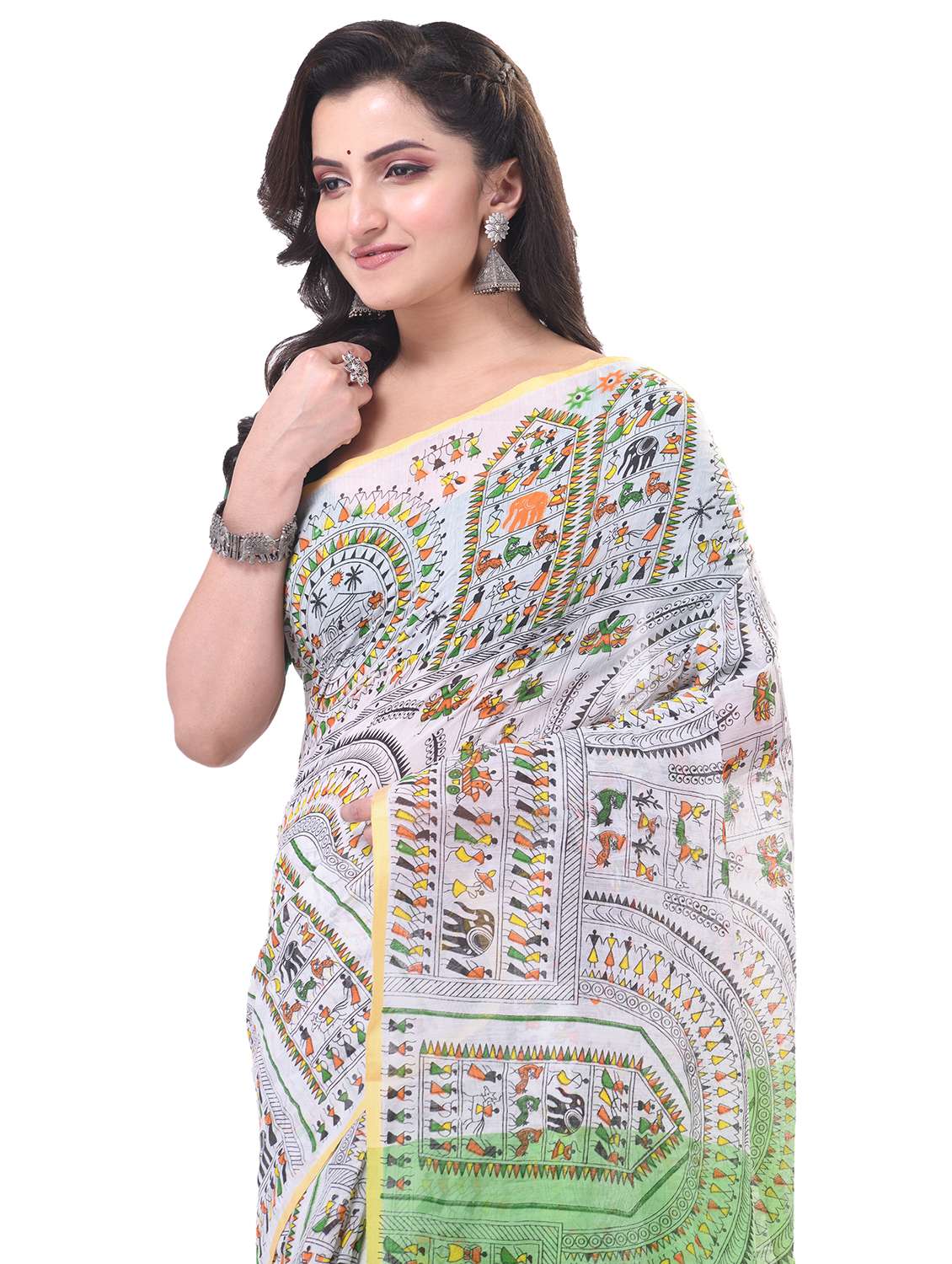 women warli printed saree with blouse - 21977501 -  Standard Image - 2