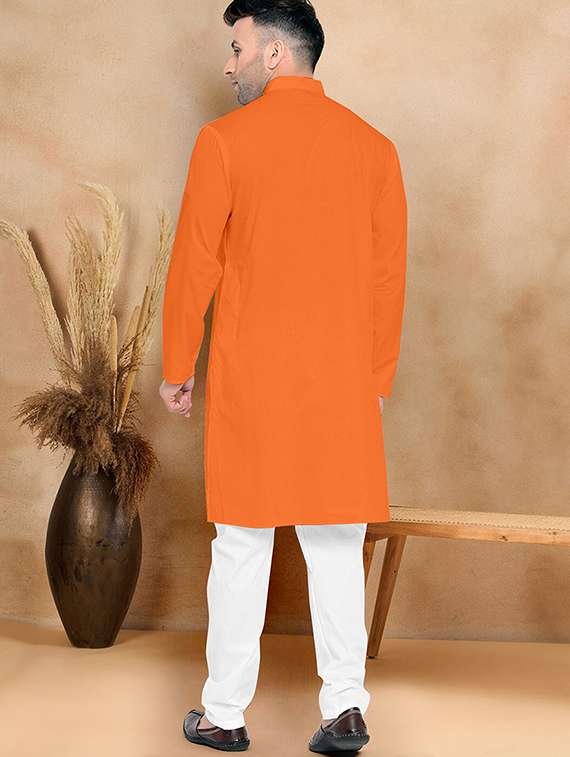 men pack of 2 solid mandarin neck kurta pyjama ethnic wear set - 21977579 -  Standard Image - 2