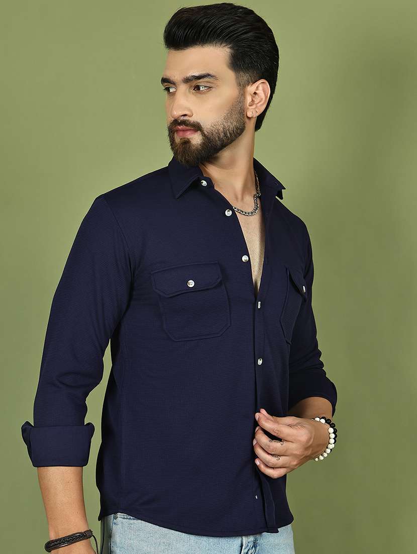 men solid long sleeve regular fit casual shirt - 21977626 -  Standard Image - 2