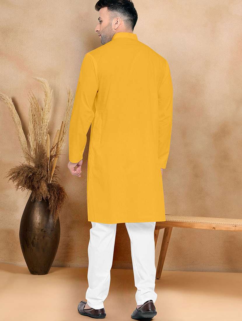 men pack of 2 solid mandarin neck kurta pyjama set - 21977663 -  Standard Image - 2