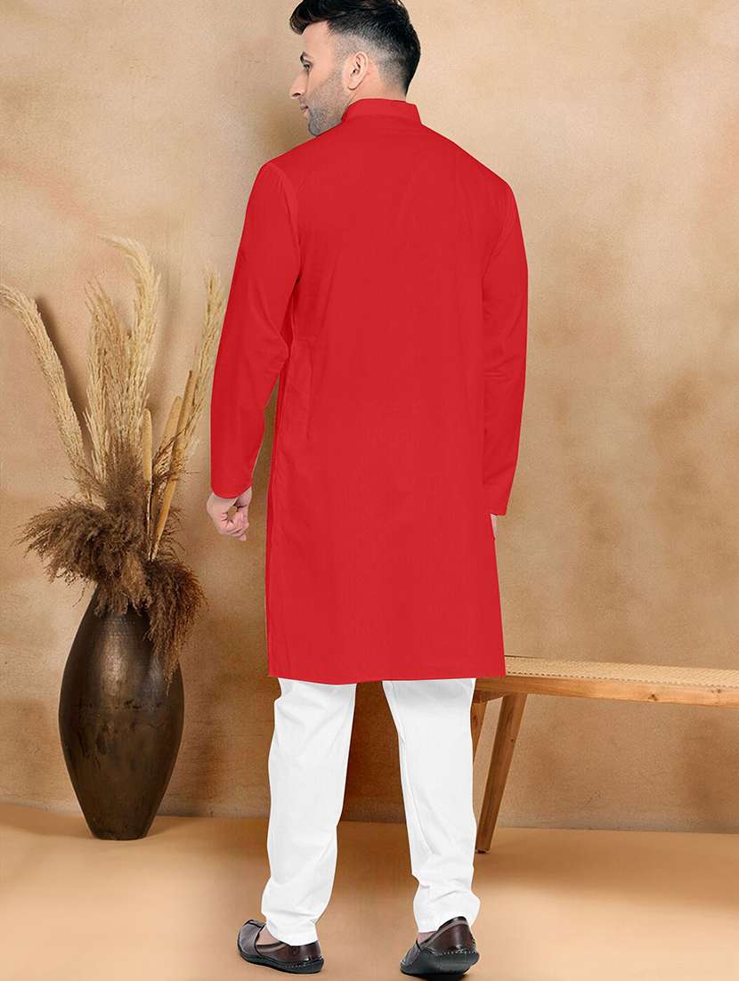 men pack of 2 solid mandarin neck kurta pyjama set - 21977697 -  Standard Image - 2
