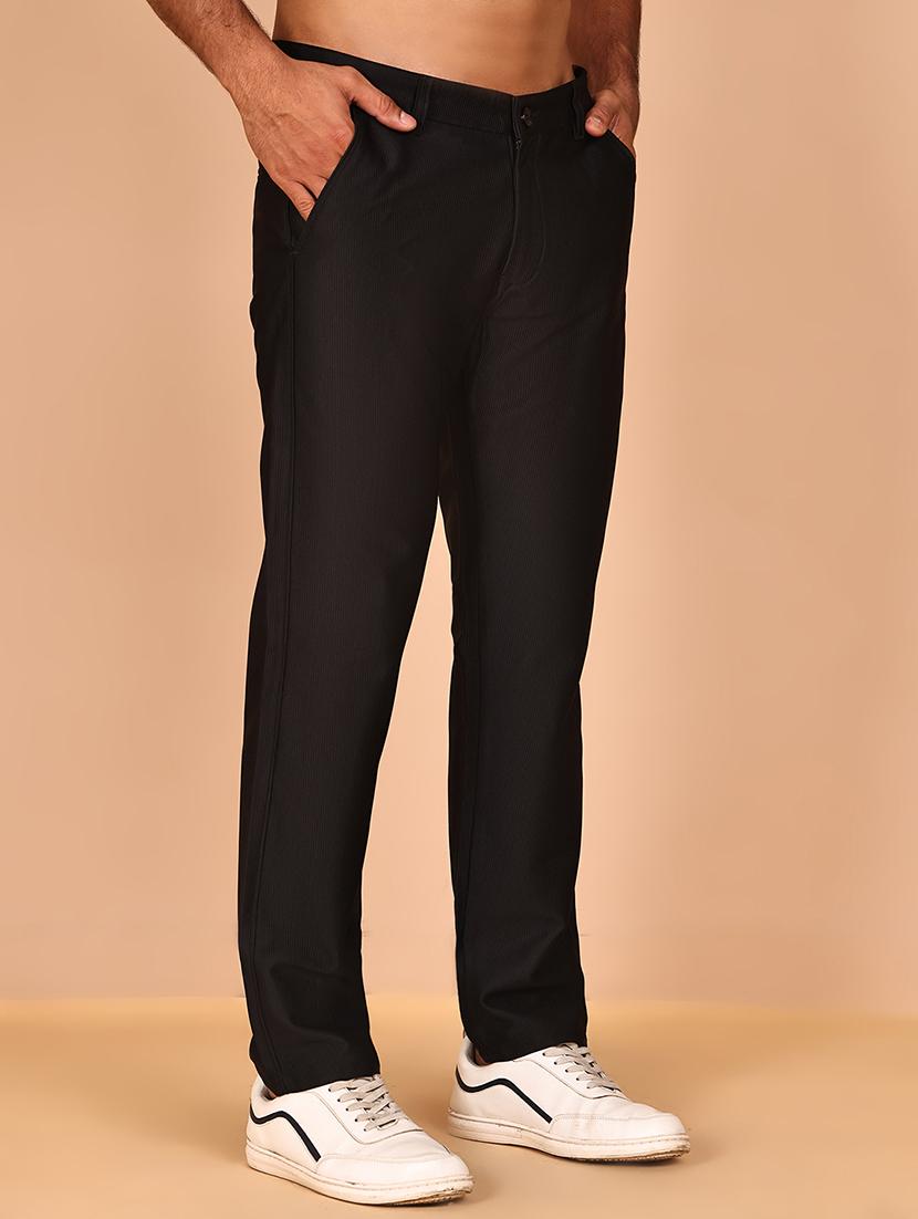 men solid mid rise flat front casual chinos - 21977714 - Standard Image - 2