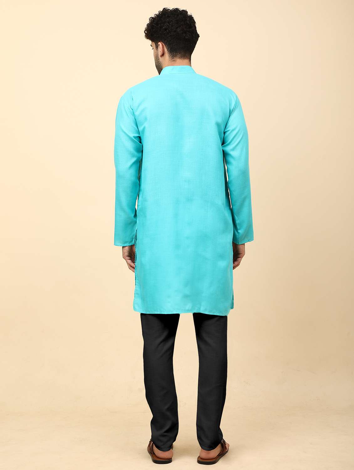 men pack of 2 solid mandarin neck kurta pyjama ethnic wear set - 21977732 -  Standard Image - 2