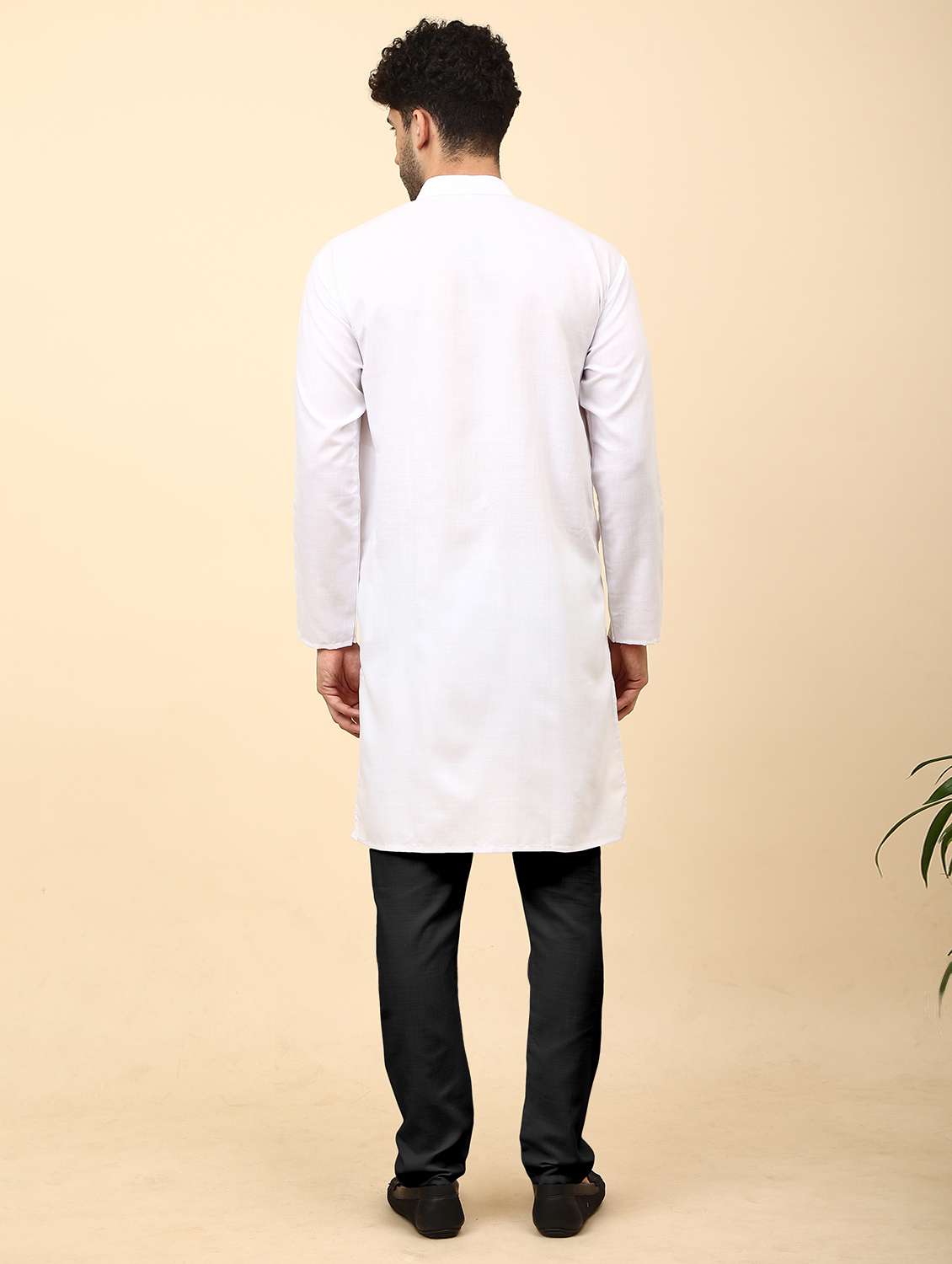 men pack of 2 solid mandarin neck kurta pyjama ethnic wear set - 21977740 -  Standard Image - 2