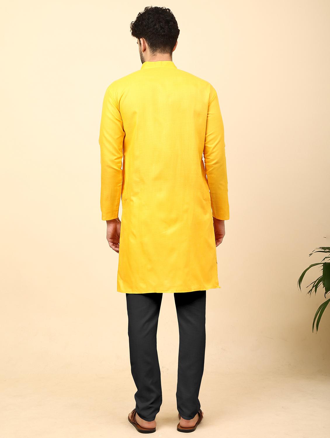 men pack of 2 solid mandarin neck kurta pyjama ethnic wear set - 21977808 - Standard Image - 2