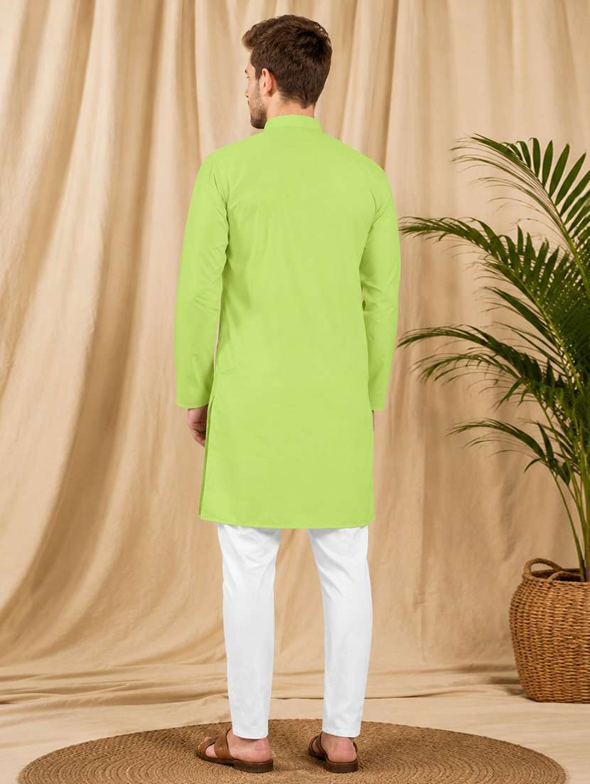 men pack of 2 solid mandarin neck kurta pyjama ethnic wear set - 21977819 -  Standard Image - 2