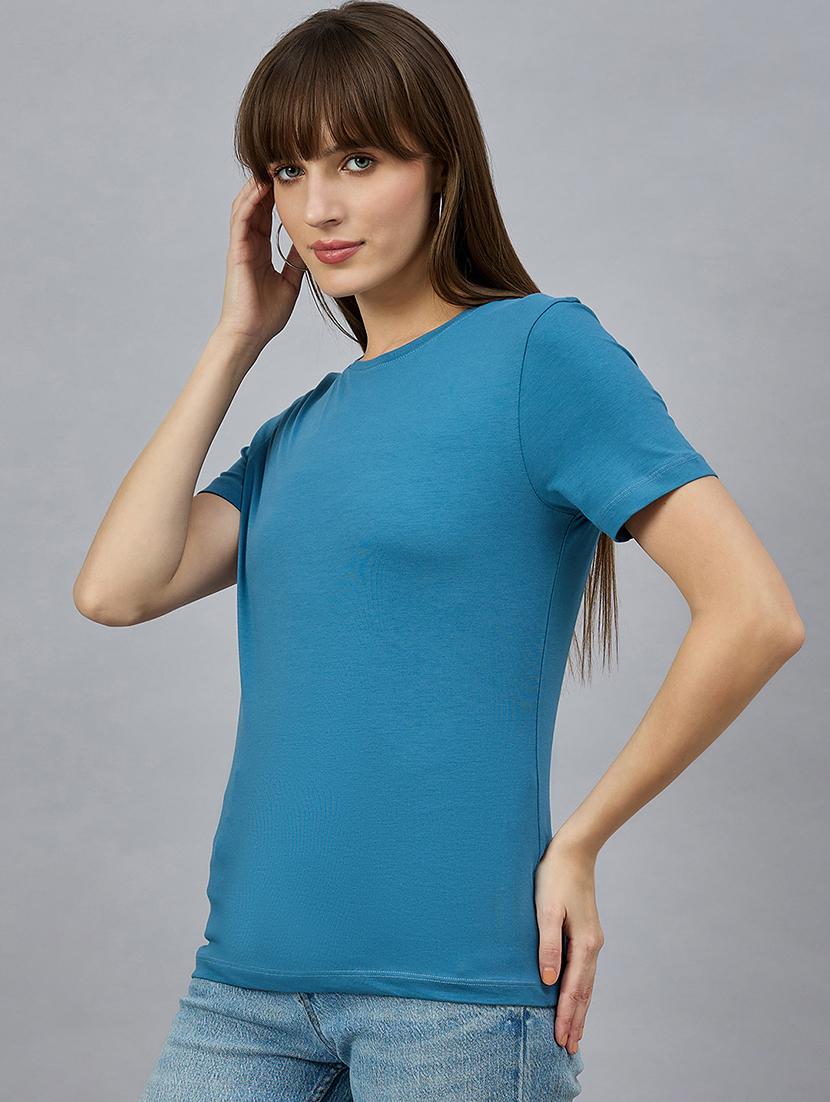 women solid short sleeve regular fit t-shirt - 21977825 - Standard Image - 2