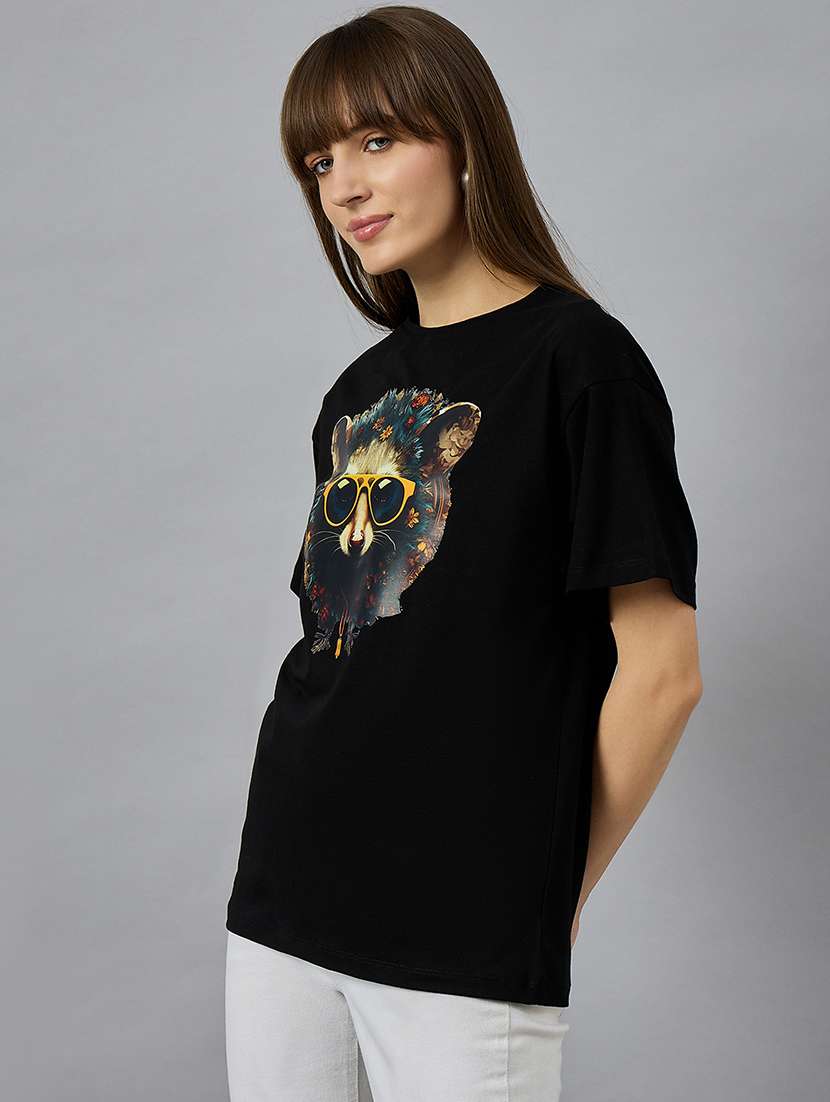 women printed short sleeve oversized t-shirt - 21977829 -  Standard Image - 2