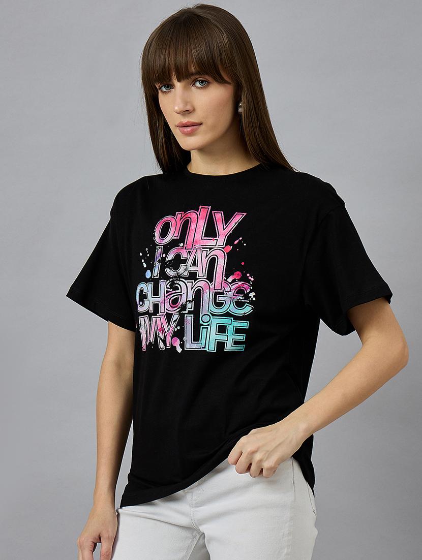 women printed short sleeves oversized t-shirt - 21977834 - Standard Image - 2