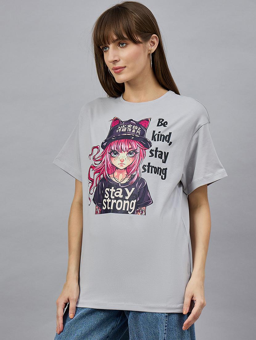 women printed short sleeve relaxed fit t-shirt - 21977836 - Standard Image - 2