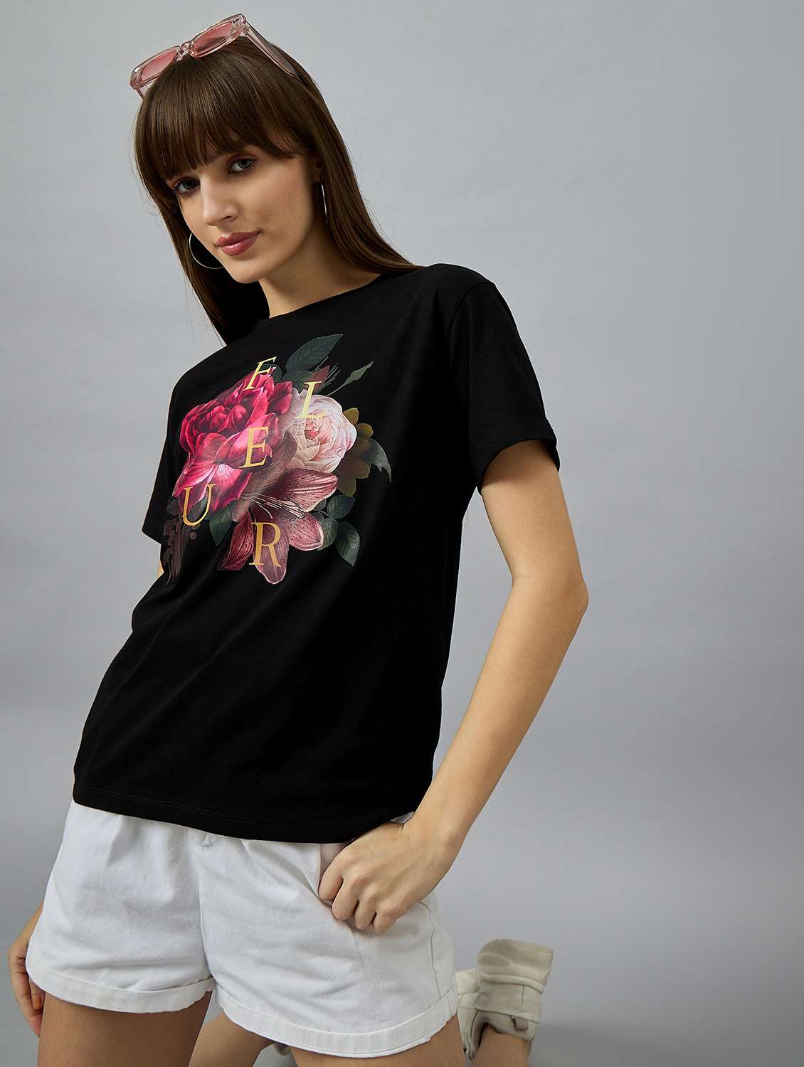 black cotton regular tshirt