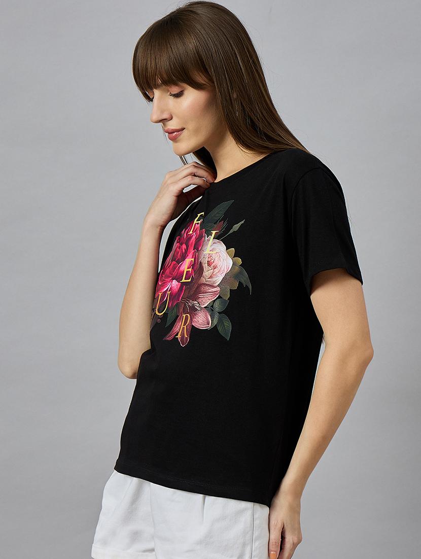 black cotton regular tshirt - 21977849 - Standard Image - 2