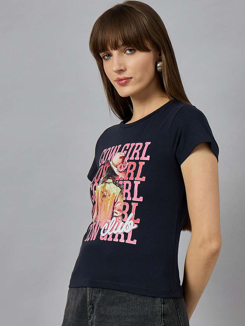 women printed short sleeve regular fit t-shirt - 21977862 -  Standard Image - 2