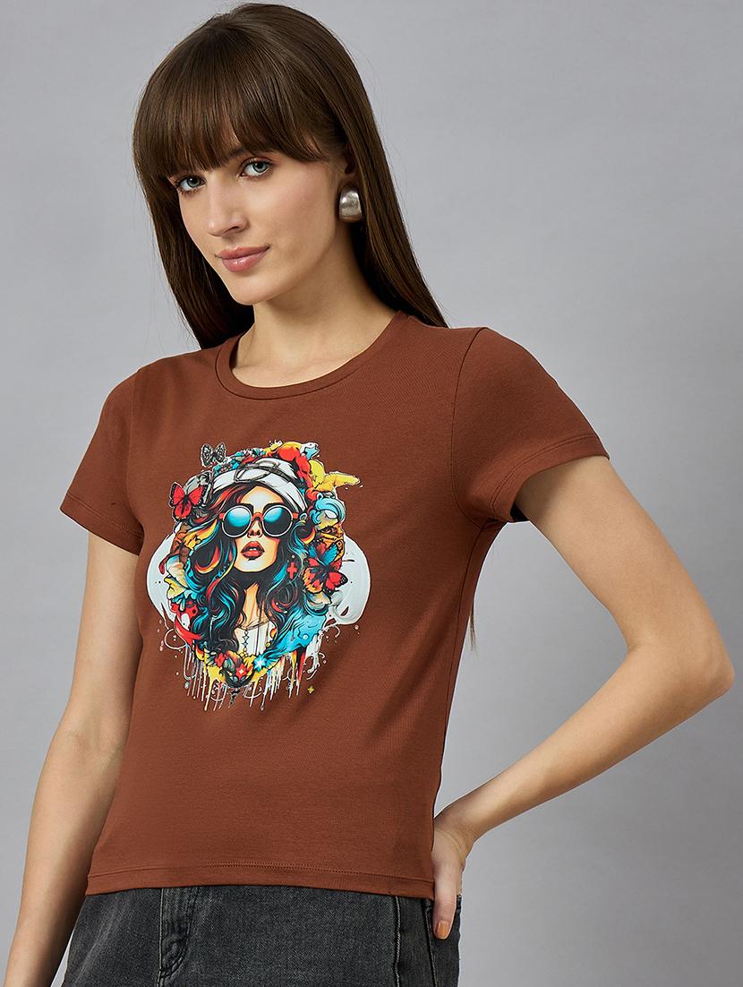 women printed short sleeve regular fit t-shirt - 21977866 - Standard Image - 2