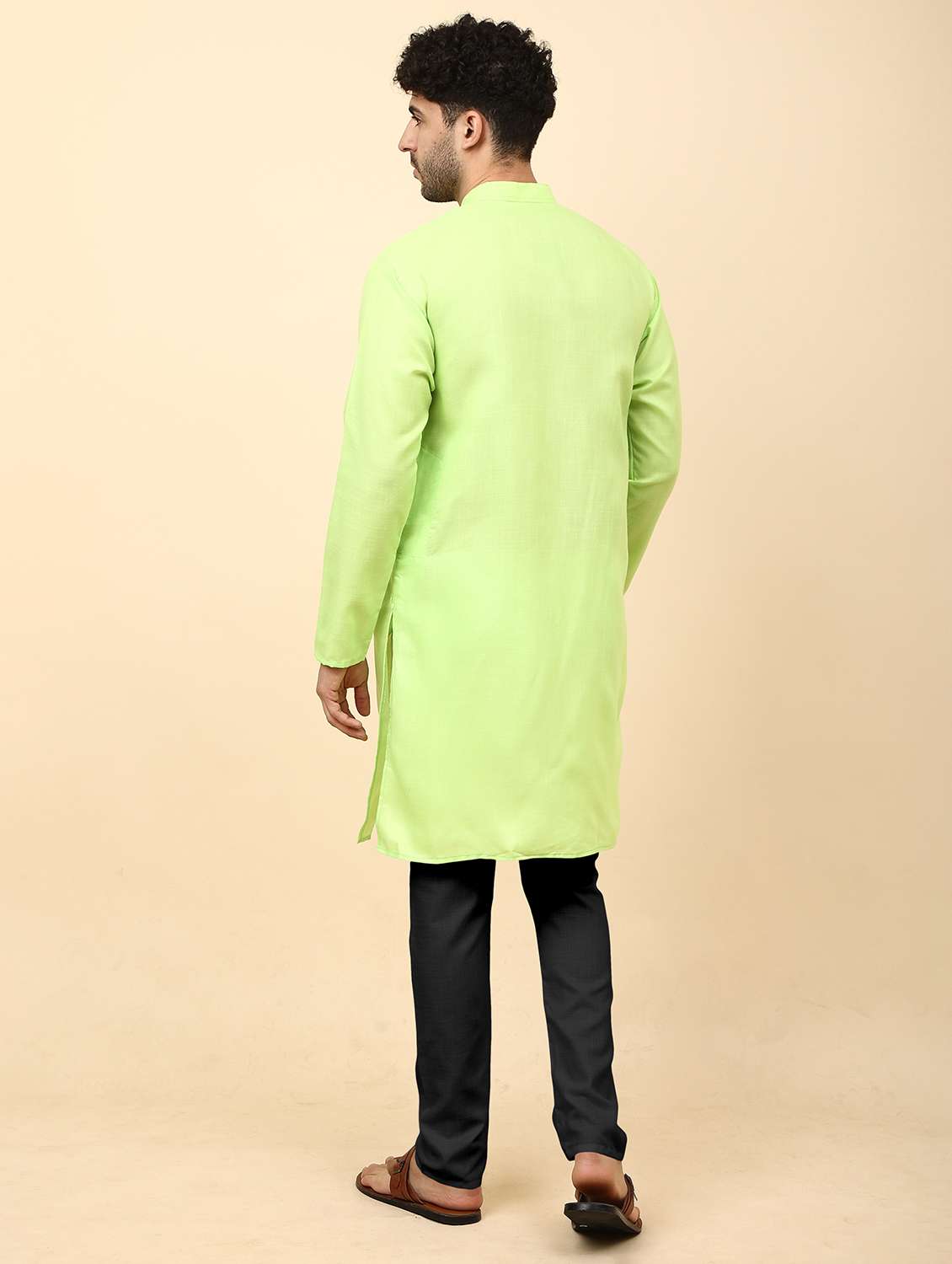 men pack of 2 solid mandarin neck kurta pyjama ethnic wear set - 21977912 -  Standard Image - 2