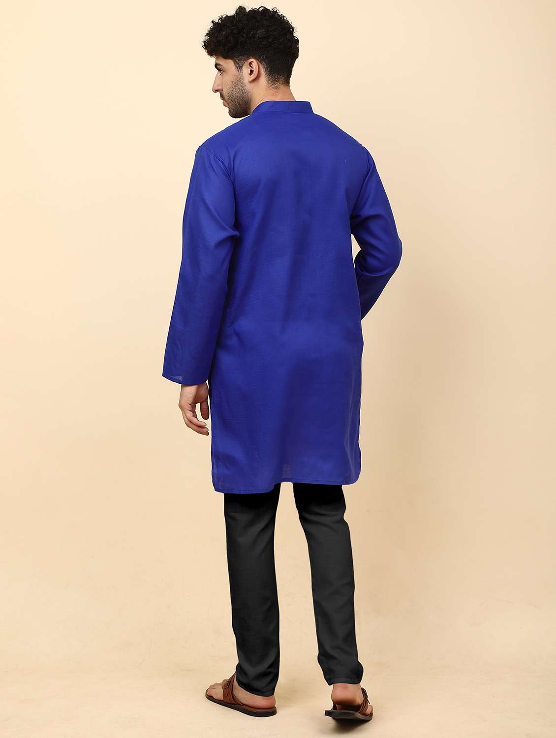 men pack of 2 solid mandarin neck kurta pyjama ethnic wear set - 21977918 -  Standard Image - 2