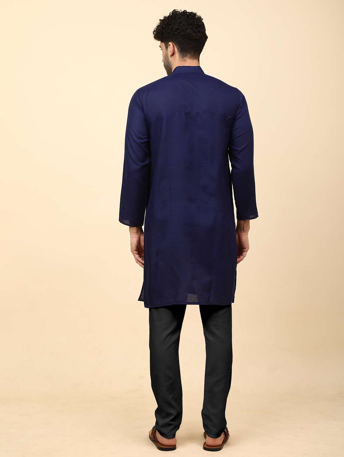 men pack of 2 solid mandarin neck kurta pyjama ethnic wear set - 21977923 -  Standard Image - 2