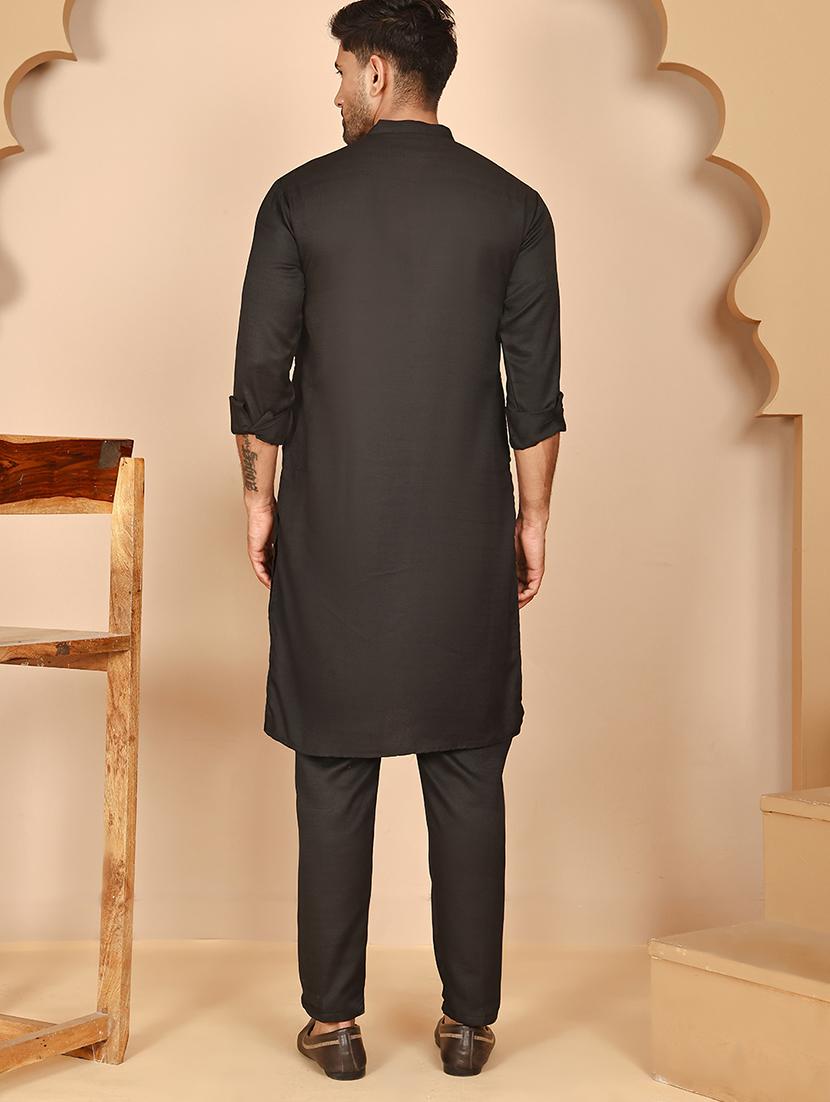 men mandarin neck kurta pyjama ethnic wear set - 21977933 - Standard Image - 2