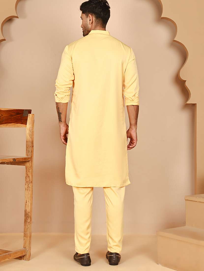 men mandarin neck kurta pyjama ethnic wear set - 21977934 -  Standard Image - 2