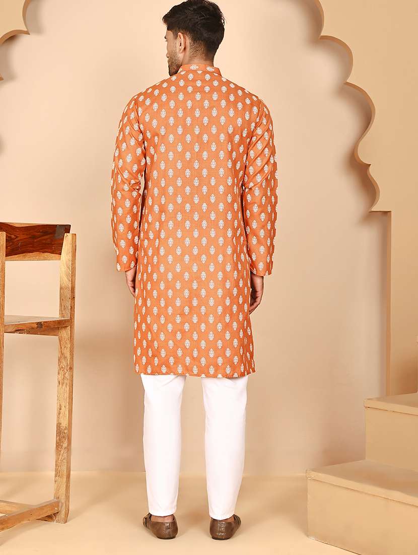 men mandarin neck kurta pyjama ethnic wear set - 21977937 -  Standard Image - 2