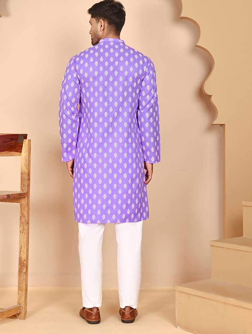 men mandarin neck kurta pyjama ethnic wear set - 21977938 -  Standard Image - 2
