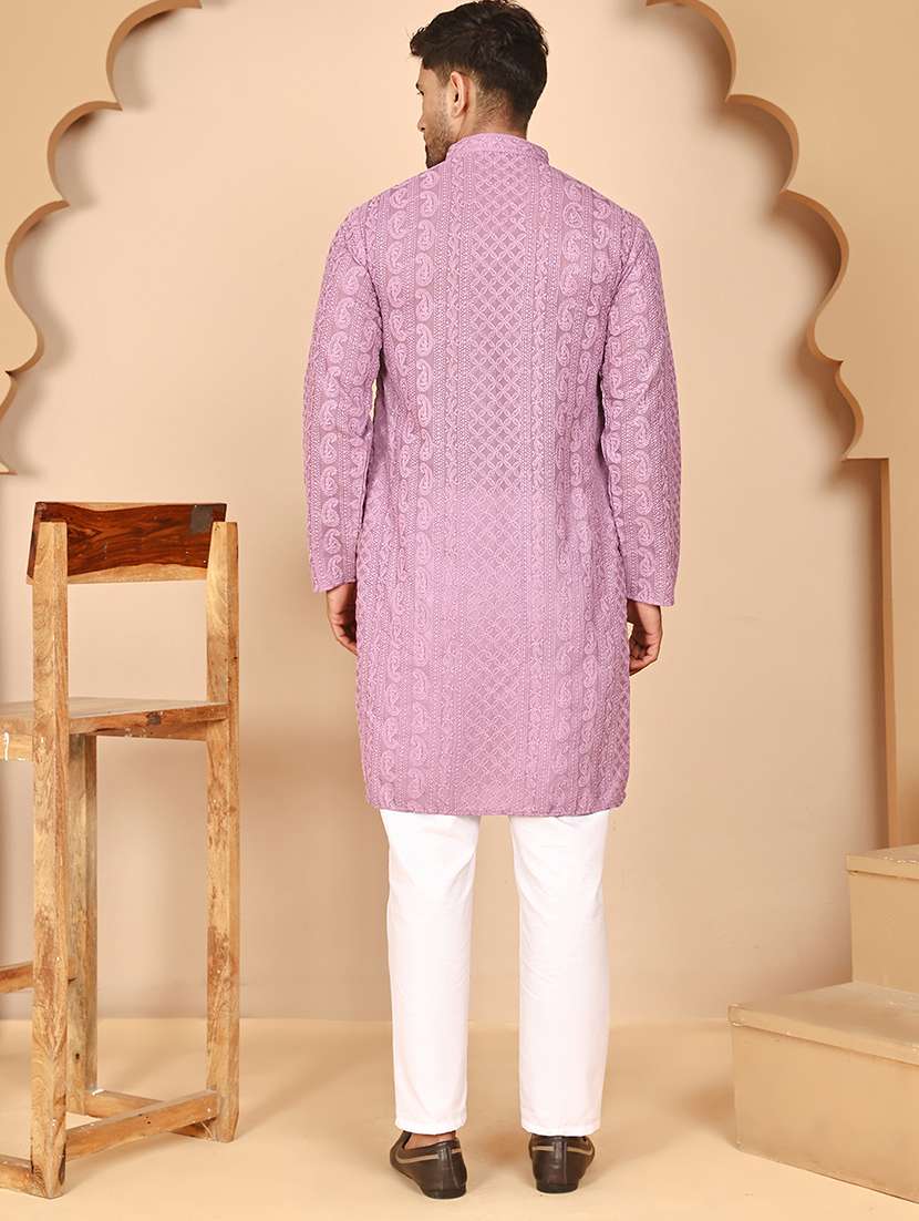 men mandarin neck kurta pyjama ethnic wear set - 21977939 -  Standard Image - 2