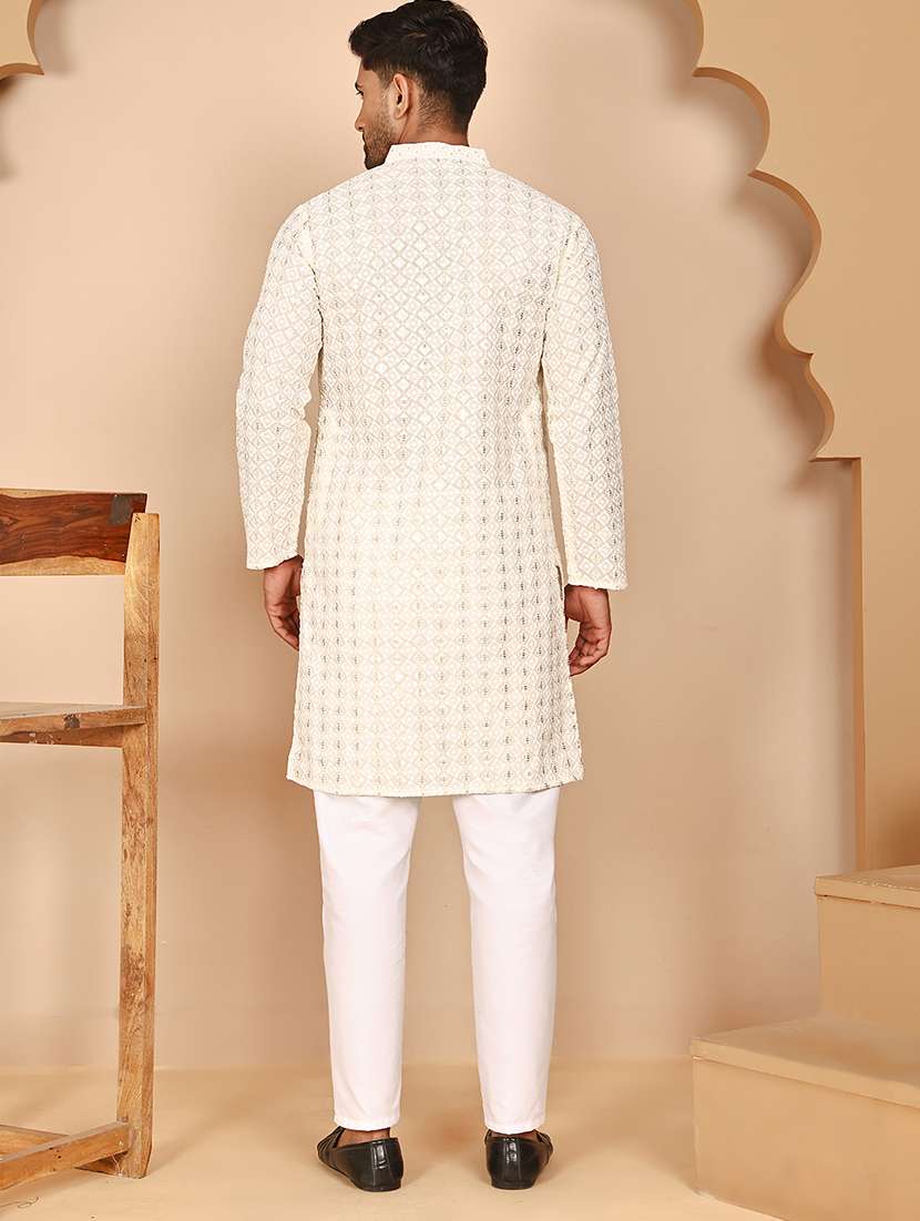 men mandarin neck kurta pyjama ethnic wear set - 21977943 -  Standard Image - 2
