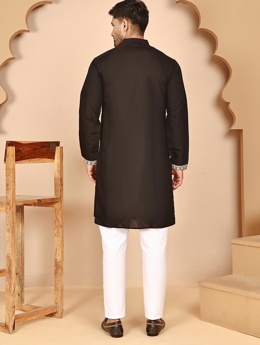 men mandarin neck kurta pyjama ethnic wear set - 21977945 - Standard Image - 2
