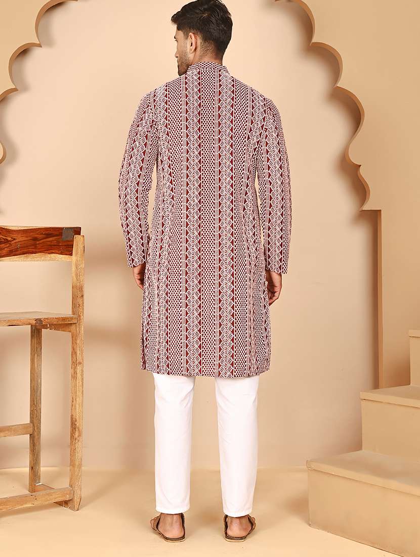men mandarin neck kurta pyjama ethnic wear set - 21977947 -  Standard Image - 2