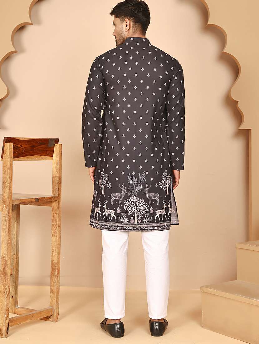 men mandarin neck kurta pyjama ethnic wear set - 21977953 -  Standard Image - 2