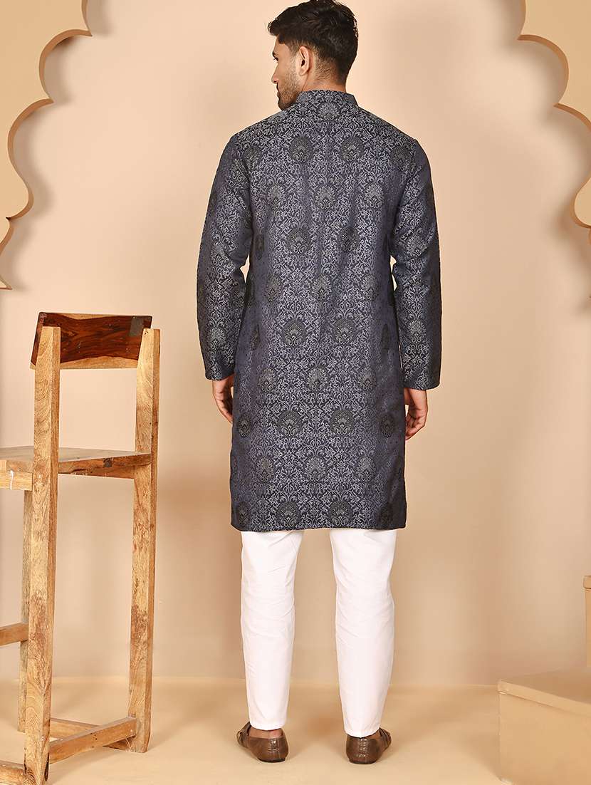 men mandarin neck kurta pyjama ethnic wear set - 21977957 -  Standard Image - 2