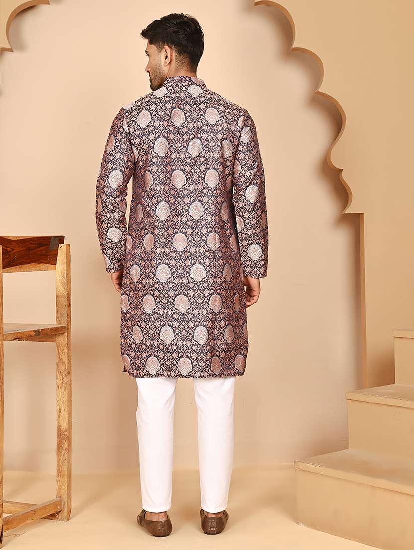 men mandarin neck kurta pyjama ethnic wear set - 21977958 -  Standard Image - 2
