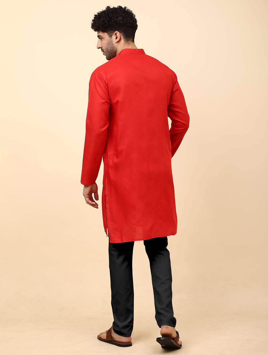 men pack of 2 solid mandarin neck kurta pyjama ethnic wear set - 21977967 -  Standard Image - 2