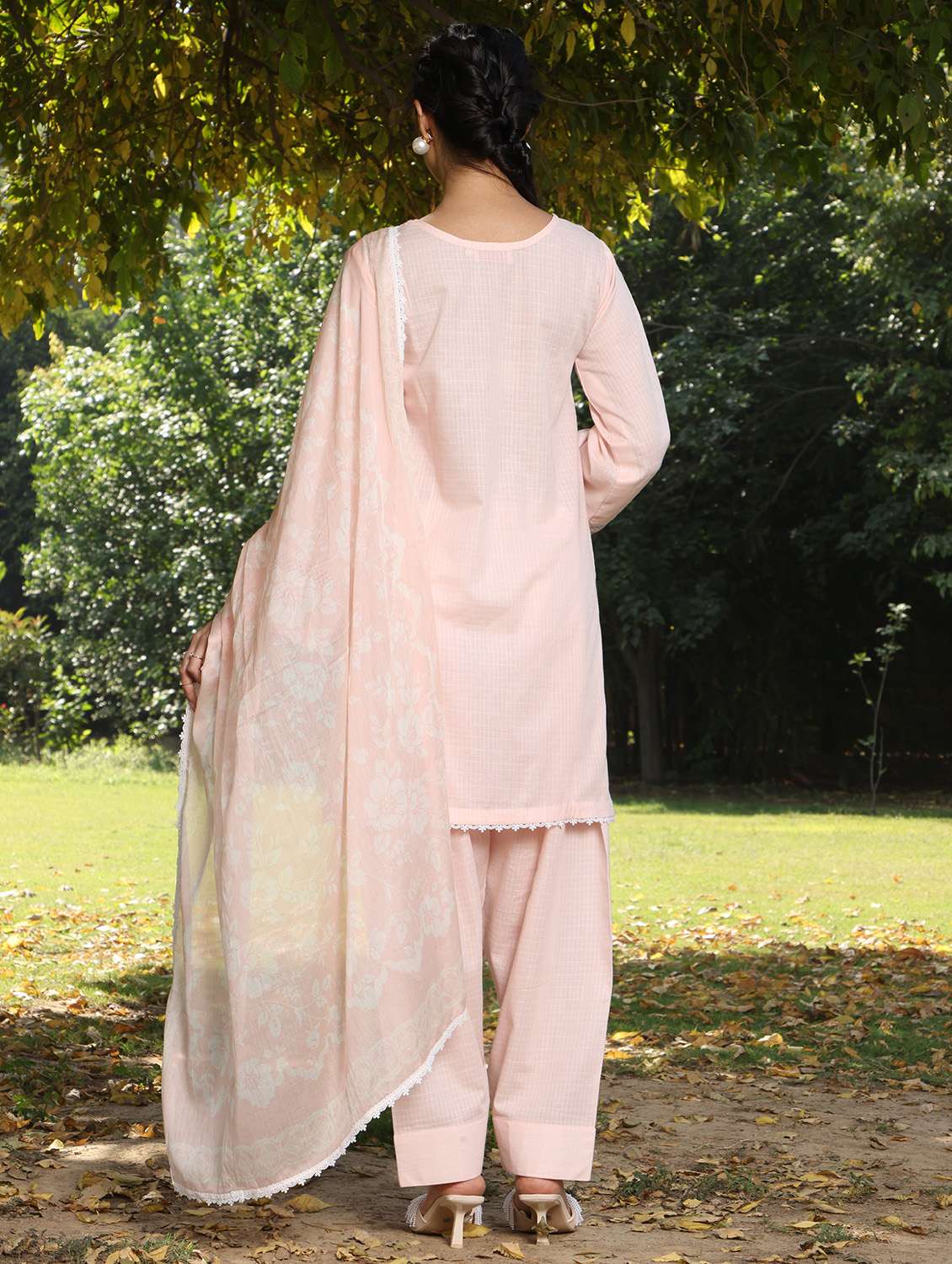 women embroidered long sleeve kurta salwar with dupatta set - 21978018 -  Standard Image - 2