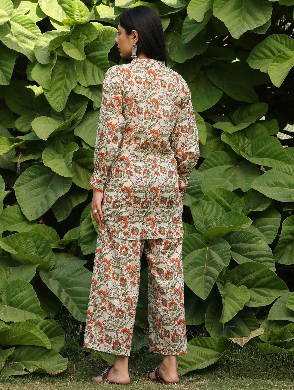 women floral long sleeve ethnic co-ord set - 21978020 - Standard Image - 2