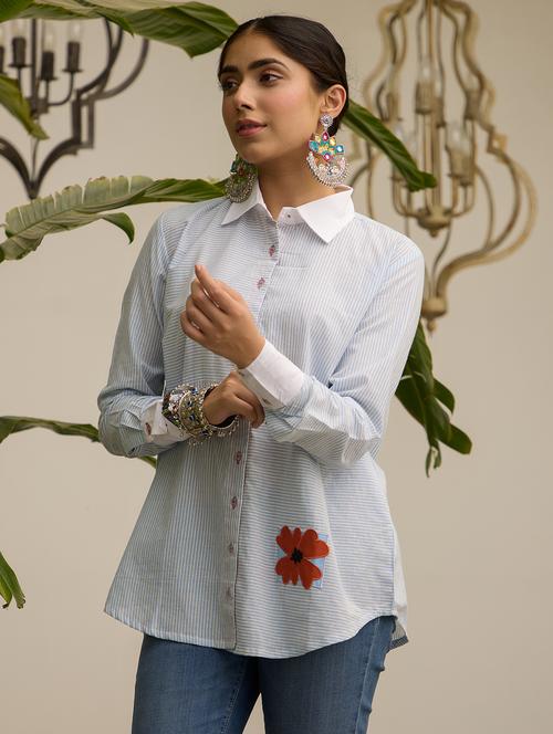 women striped long sleeve regular fit shirt - 21978028 -  Standard Image - 0