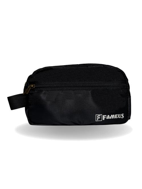black polyester pockets travel toiletry pouch - 21978053 - Standard Image - 0