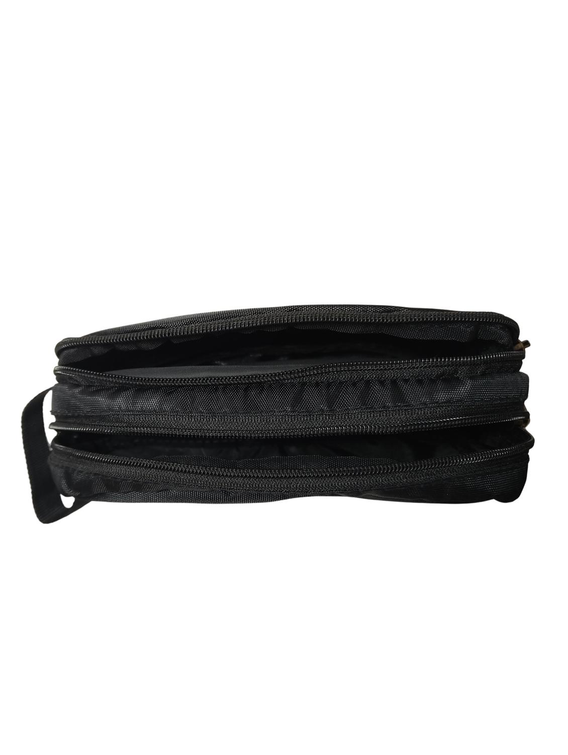 black polyester pockets travel toiletry pouch - 21978053 - Standard Image - 2