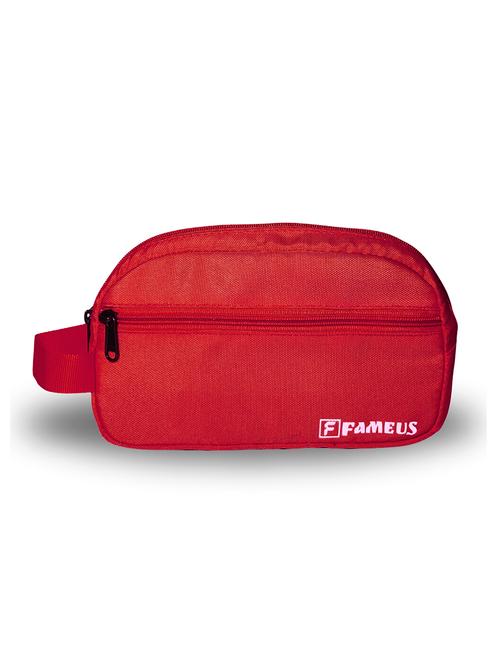 red polyester travel toiletry multipurpose pouch - 21978054 - Standard Image - 0