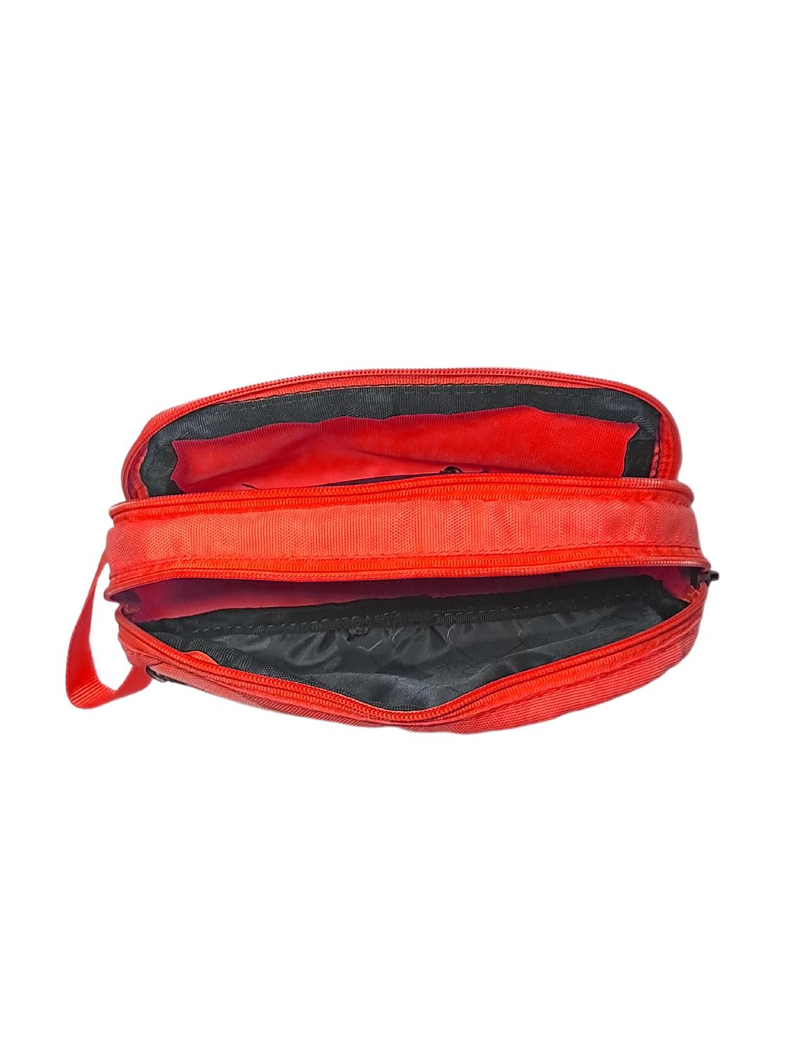 red polyester travel toiletry multipurpose pouch - 21978054 - Standard Image - 2