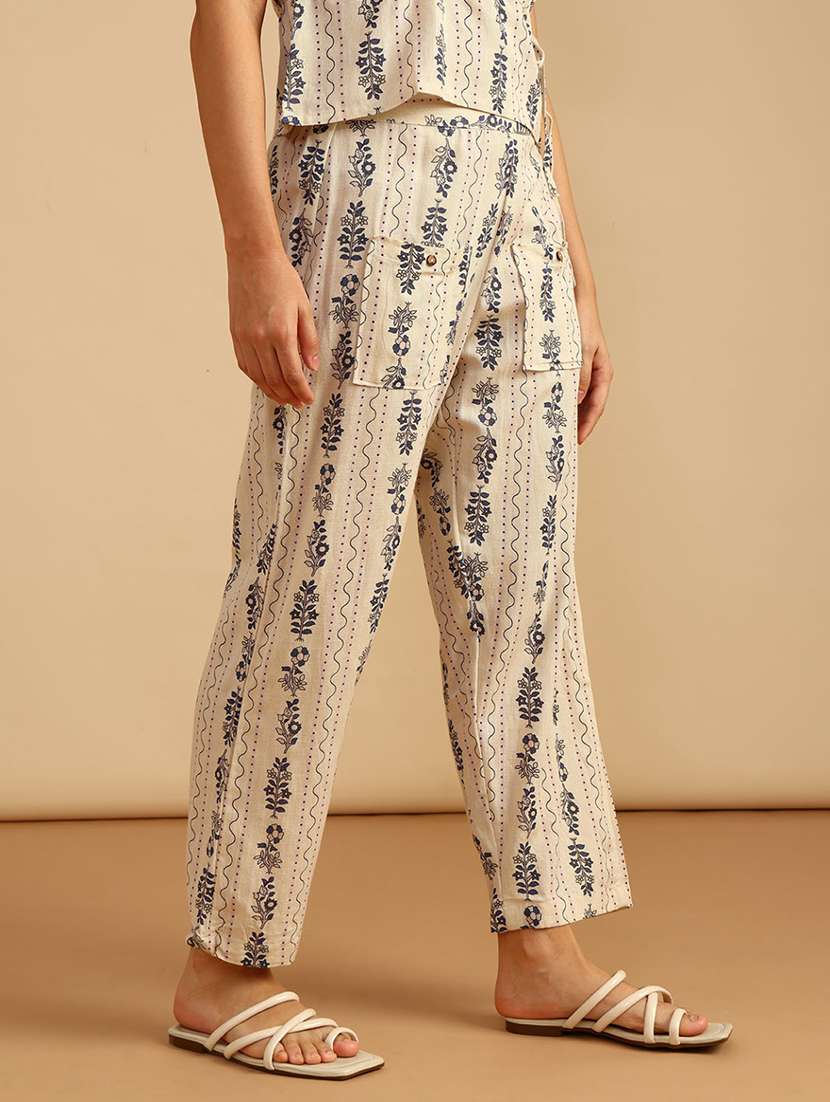 women printed high rise straight pants - 21978067 -  Standard Image - 2