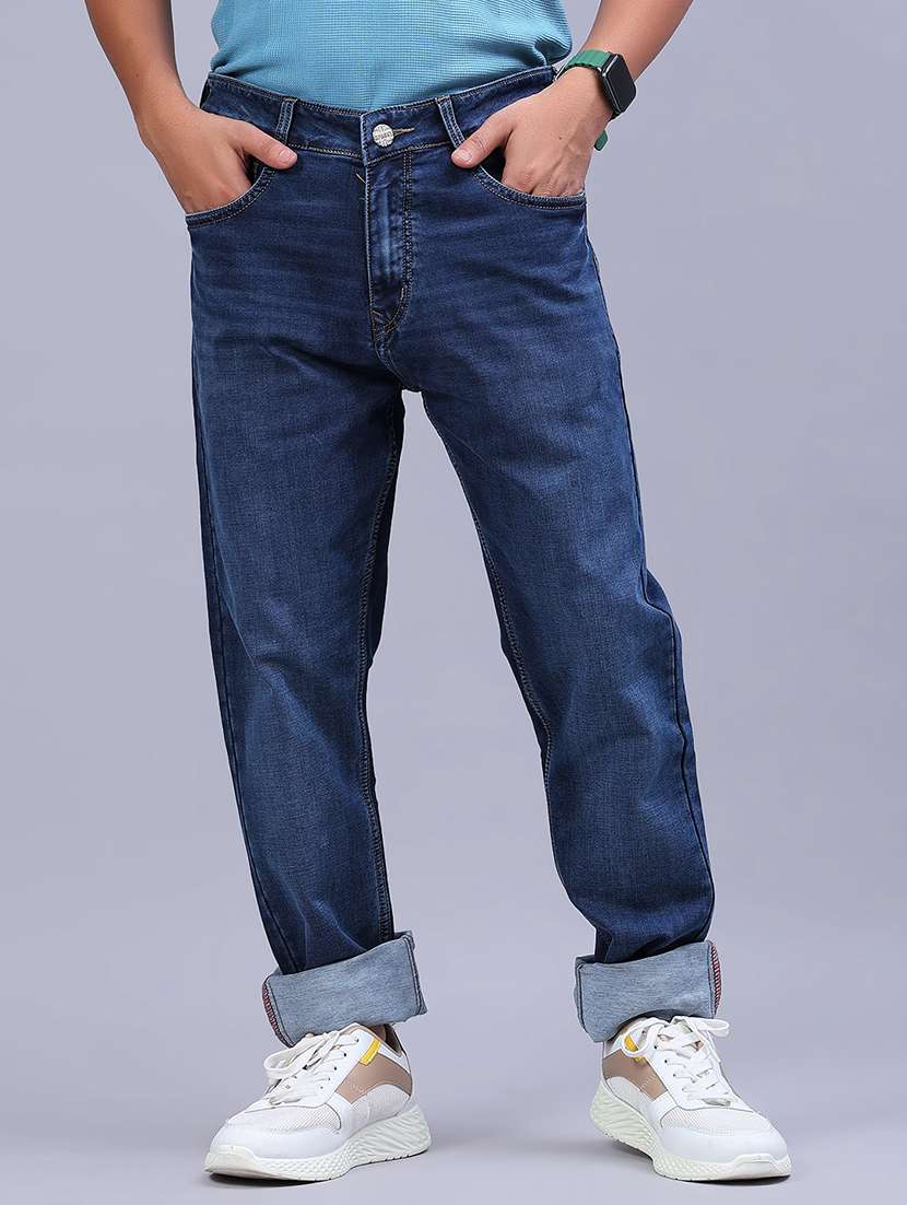 Men Washed Mid Rise Full Length Jeans - 21978077 -  Standard Image - 2